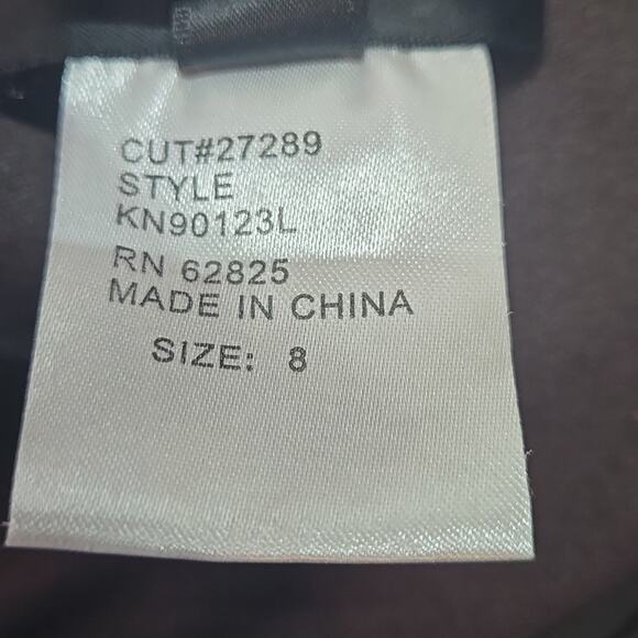 Tadashi Shoji Maxi Gown Pleated Ruched Jewel Front Brown Size 8 - Picture 9 of 11